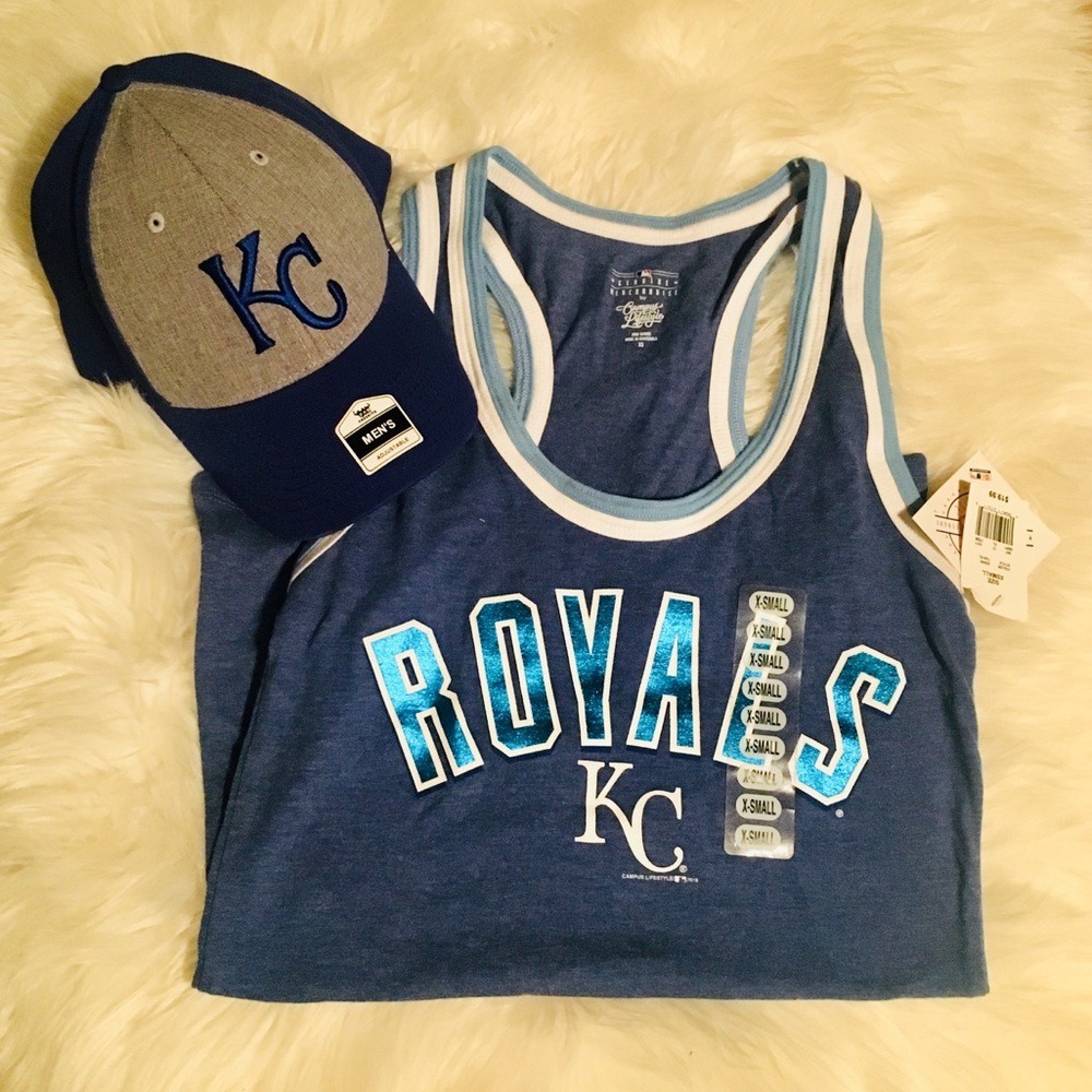 Kansas City KC Royals Hat and Tank Top MLB Bundle